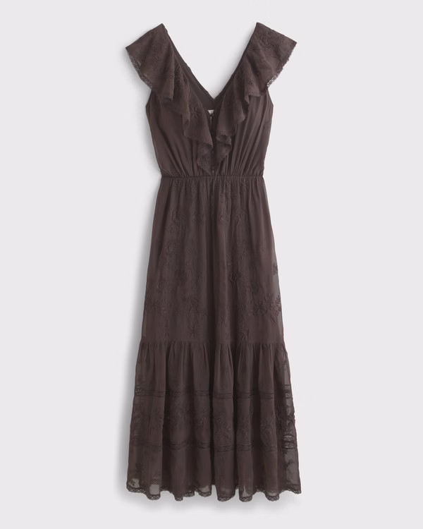 Women's V-Neck Embroidered Tiered Maxi Dress | Women's Abercrombie x Kemo Sabe | Abercrombie.com | Abercrombie & Fitch (US)