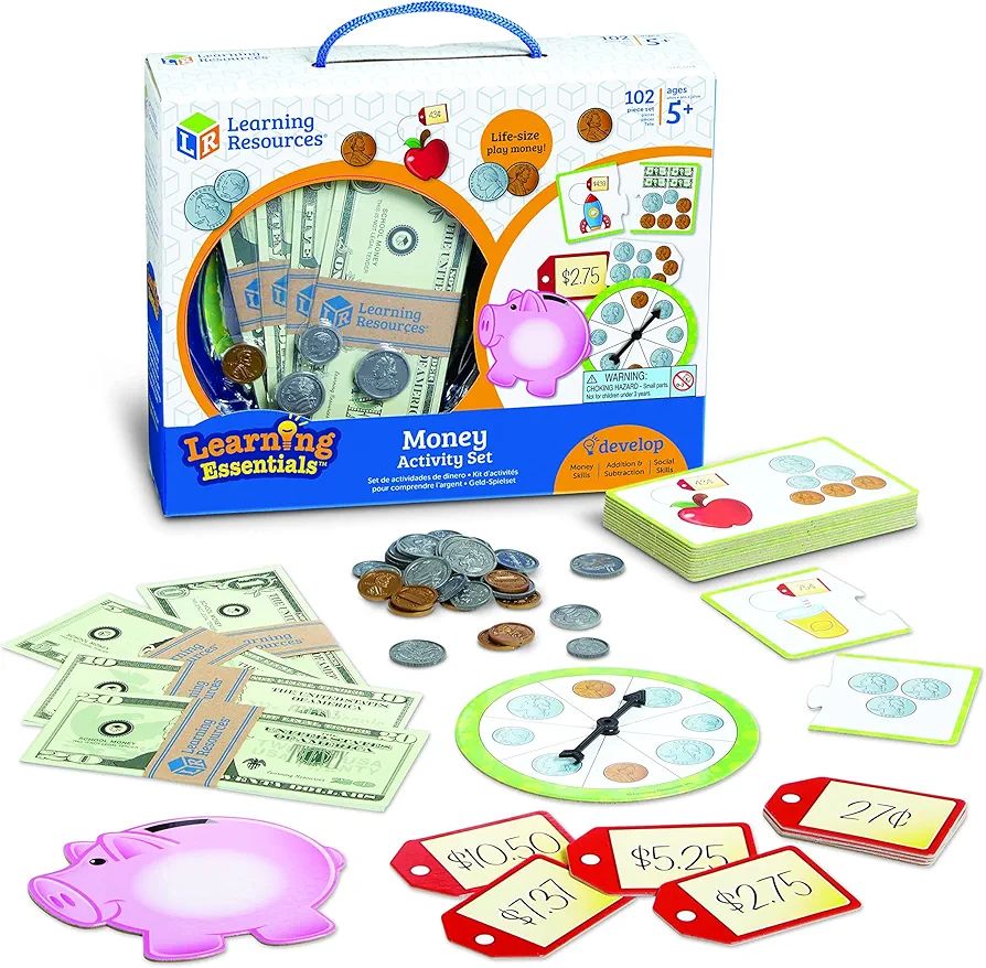 Learning Resources Money Activity Set - 102 Pieces, Ages 5+ Play Money for Kids, Pretend Money fo... | Amazon (US)