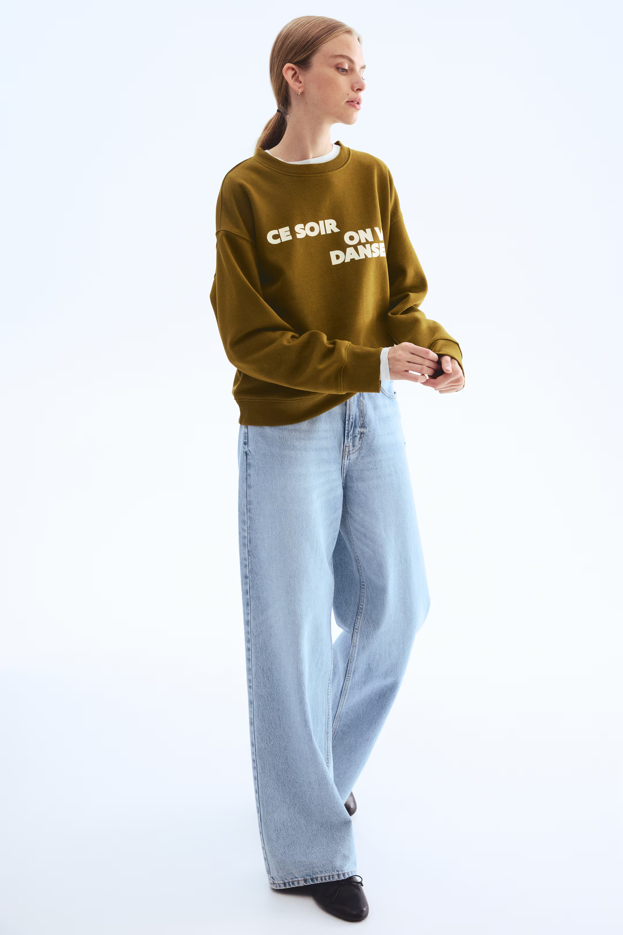 Sweatshirt with Text Motif | H&M (US + CA)