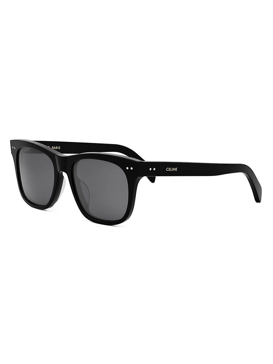 Women's CELINE Thin 54MM Square Sunglasses - Shiny Black Smoke | Saks Fifth Avenue