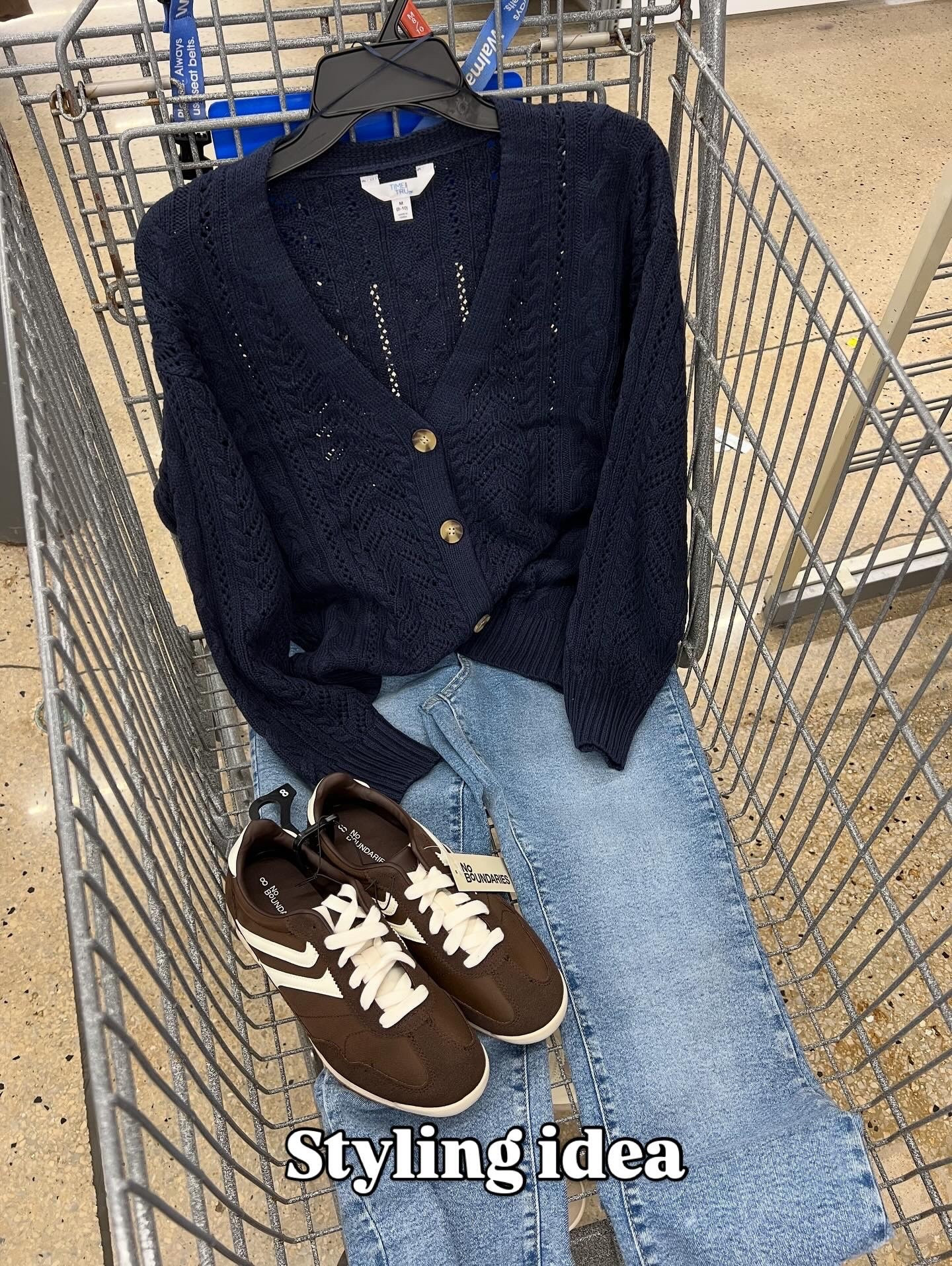 Walmart pre fall outfit idea with this boyfriend cardigan and straight crop jeans, look for less sneakers in this yummy chocolate brown #walmartfashion teacher outfit 

#LTKFindsUnder100 #LTKStyleTip #LTKFindsUnder50