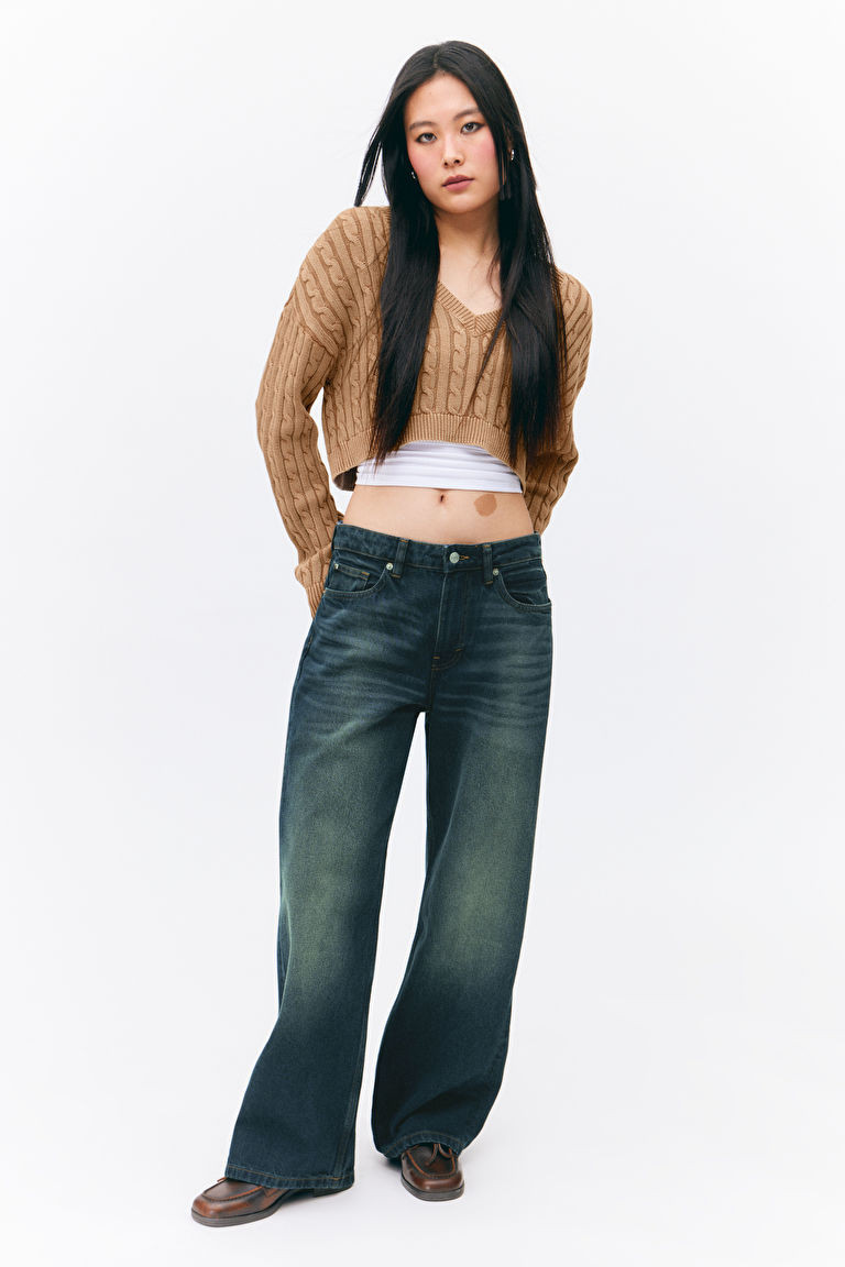 Missy Low Waist Loose Straight Leg Jeans | Monki