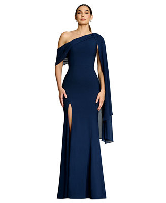 Women's One-Shoulder High-Slit A-Line Gown | Macy's
