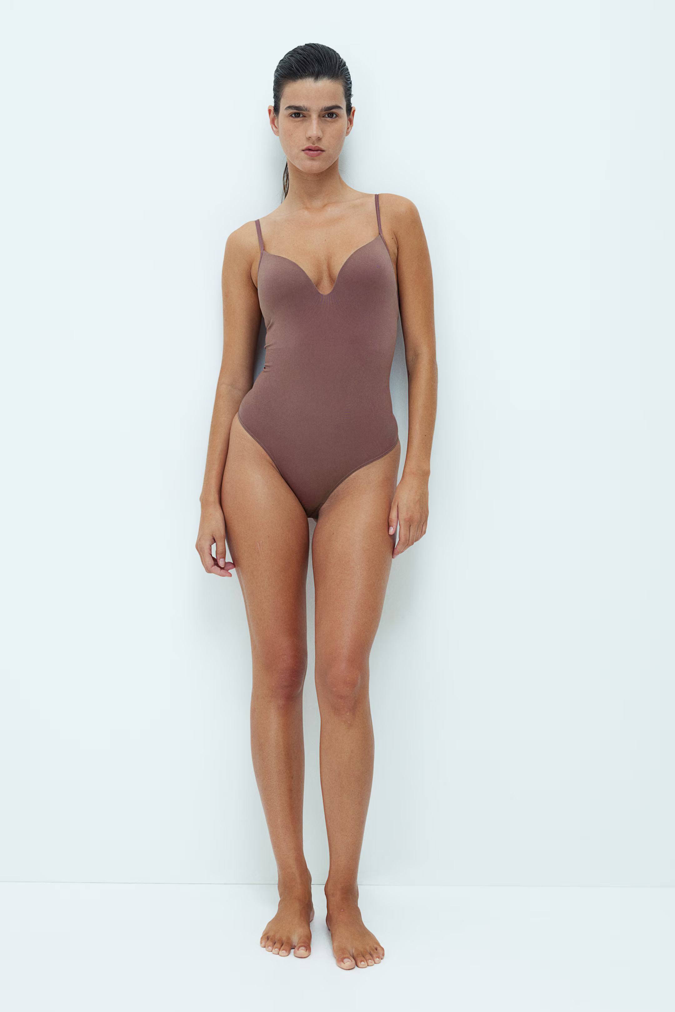 Seamless Light Shape Thong Body - Dark dusty pink - Ladies | H&M GB | H&M (UK, MY, IN, SG, PH, TW, HK)