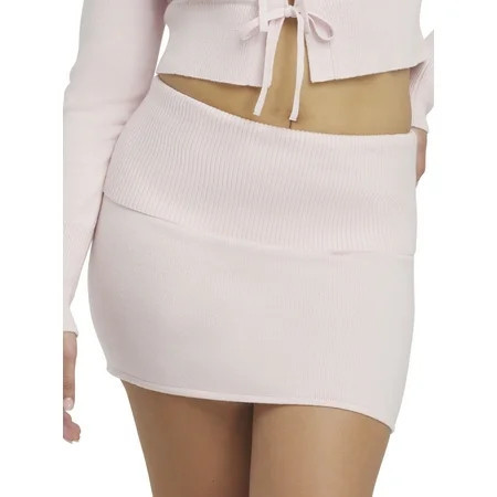Mills by Millie Bobby Brown Women's Fold Over Ribbed Mini Skirt, Sizes XXS-XXL | Walmart (US)