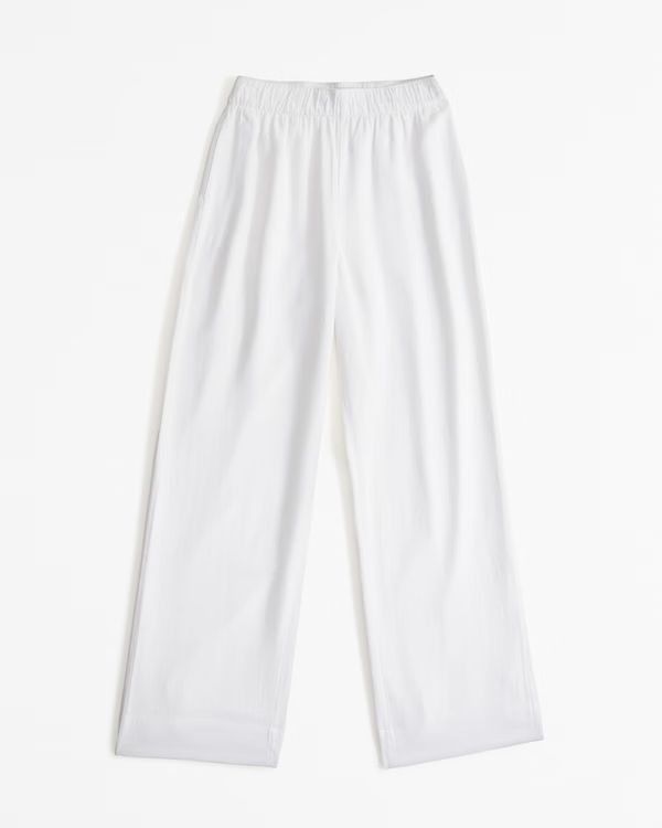 Women's Linen-Blend Pull-On Wide Leg Pant | Women's Bottoms | Abercrombie.com | Abercrombie & Fitch (US)