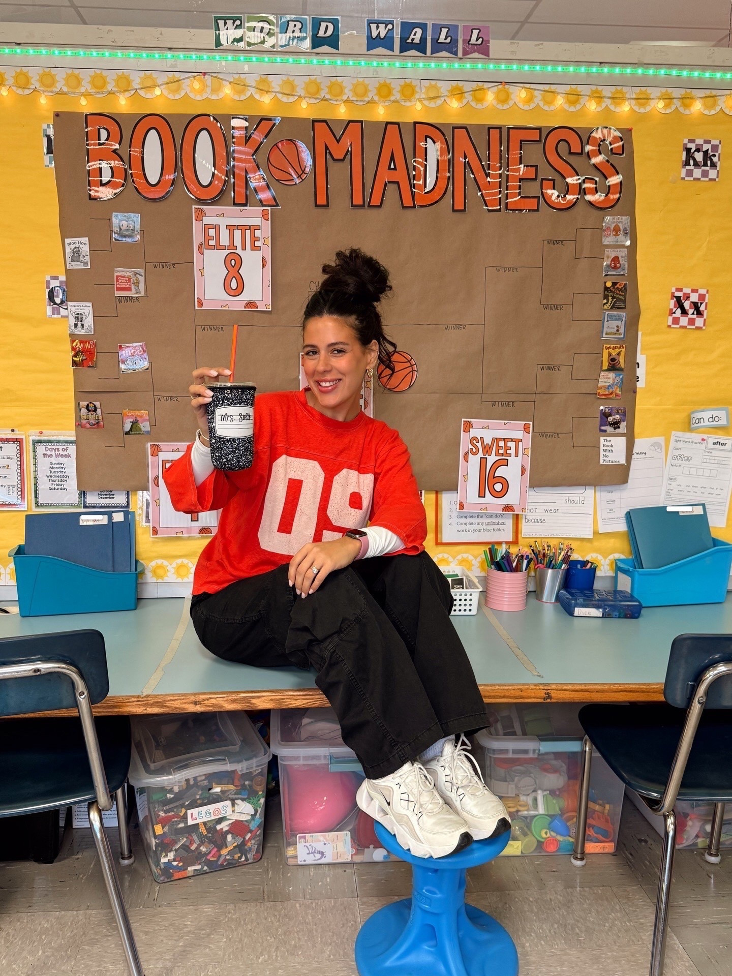 Casual teacher outfit of the day! Baggy pants & a varsity tee for the win! 

#LTKootd