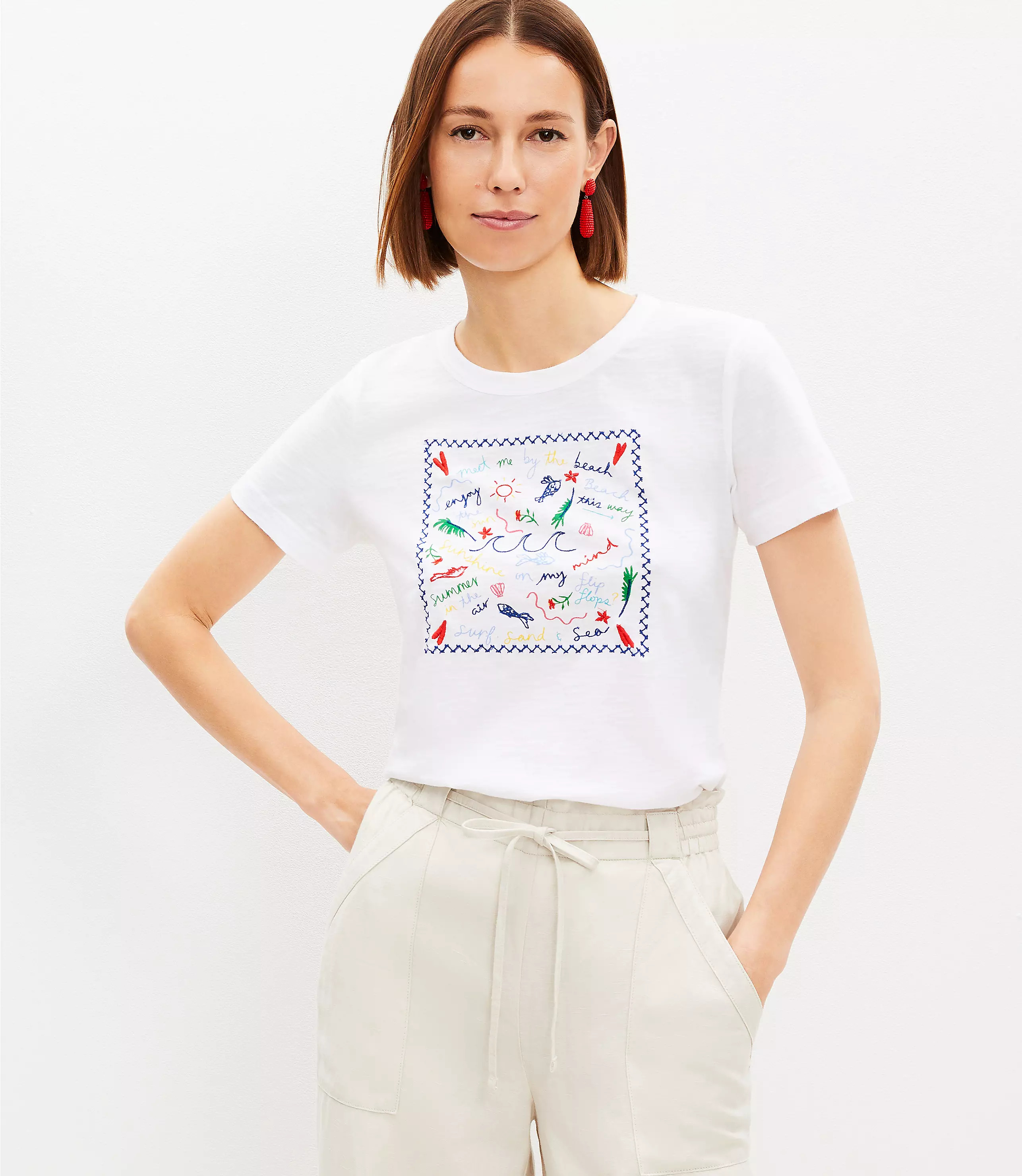 Summer Script Everyday Crew Tee | LOFT