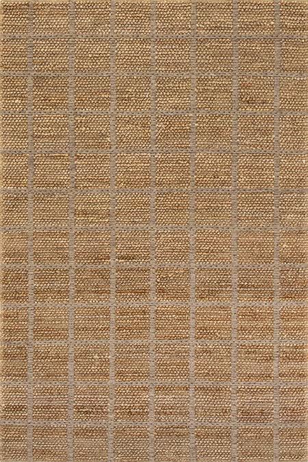 Natural Penni Checked Jute and Wool Area Rug | Rugs USA