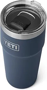 YETI Rambler 16 oz Stackable Pint, Vacuum Insulated, Stainless Steel with MagSlider Lid, Navy | Amazon (US)