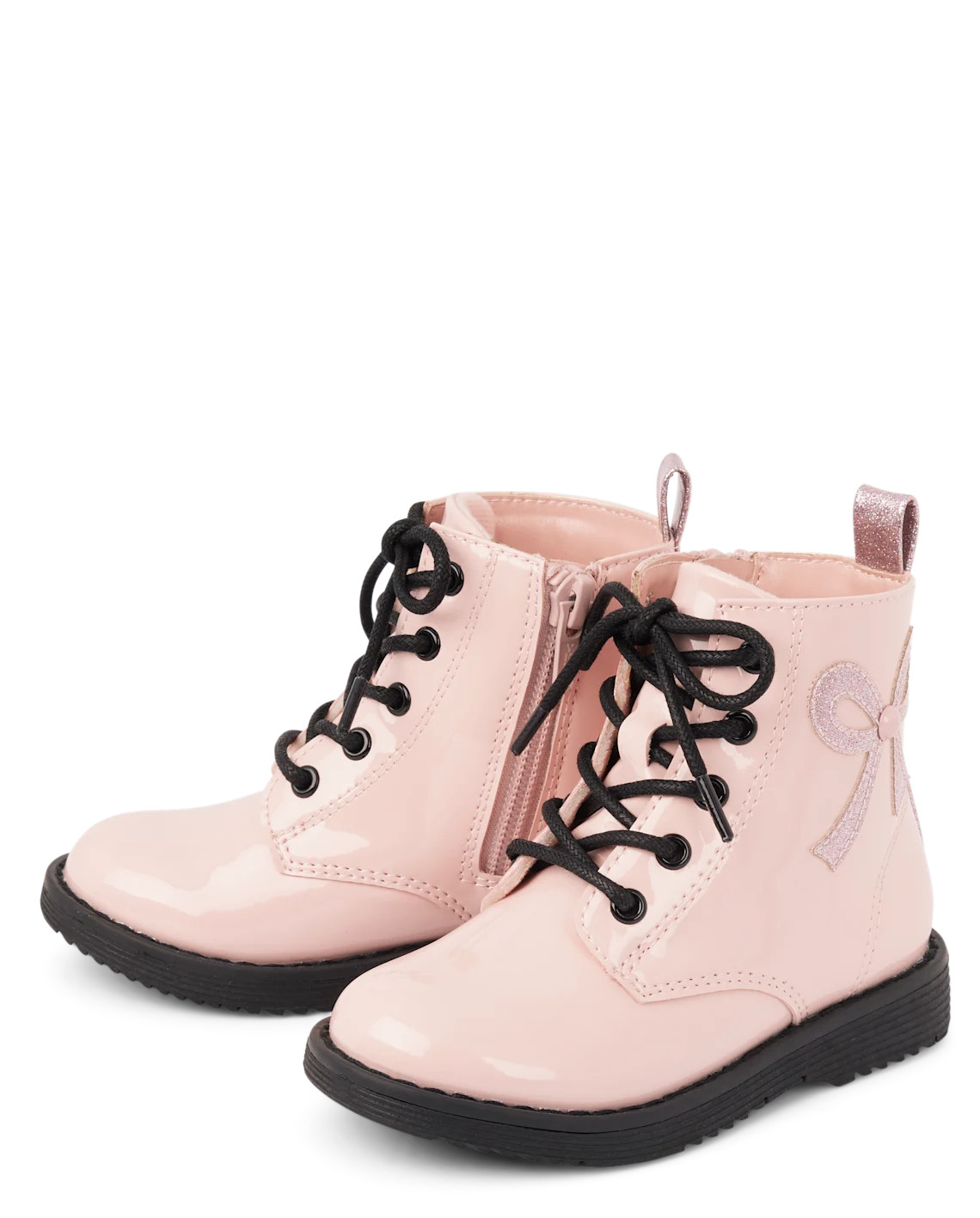 Toddler Girls Glitter Bow Combat Boots - pink | The Children's Place