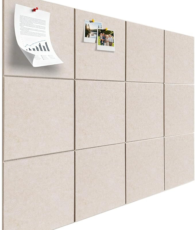 Large Felt Bulletin Board, 48" x 36" Cork Board Alternative 12 Pack Felt Wall Tiles Bulletin Boar... | Amazon (US)