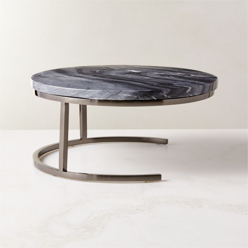 Langley Modern Black Marble Cake Stand Large + Reviews | CB2 | CB2