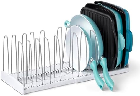 YouCopia StoreMore Expandable Cookware Rack with Tall Steel Wires, 12.5"-22" Wide Adjustable Pan ... | Amazon (US)