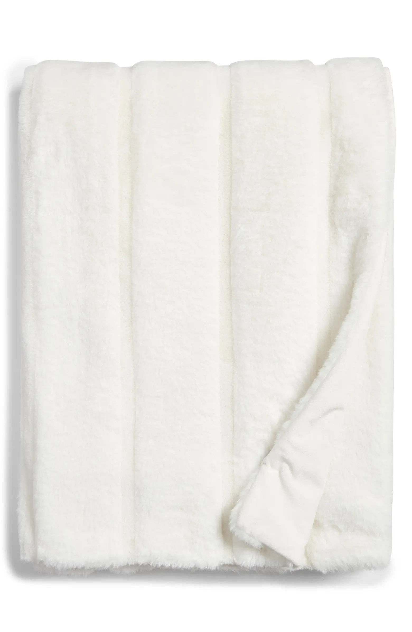 Sheared Stripe Faux Fux Throw Blanket | Nordstrom