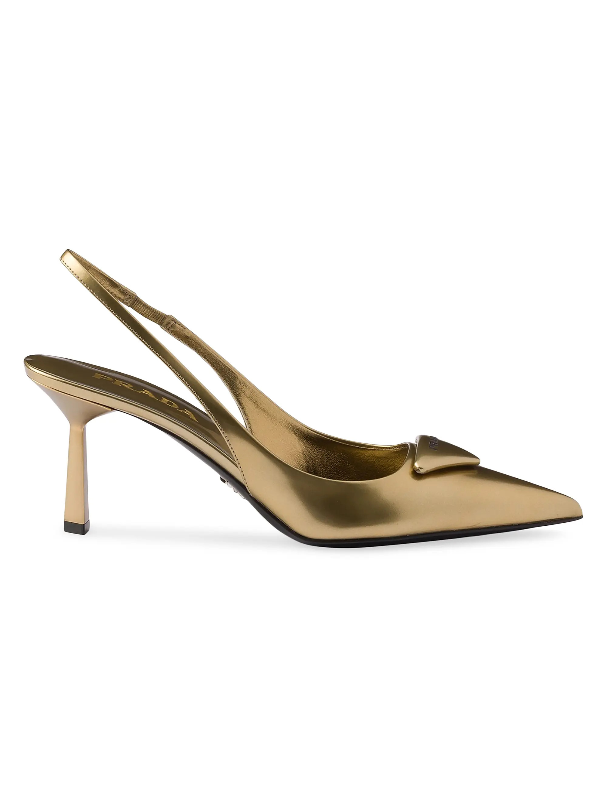 Metallic Leather Slingback Pumps | Saks Fifth Avenue