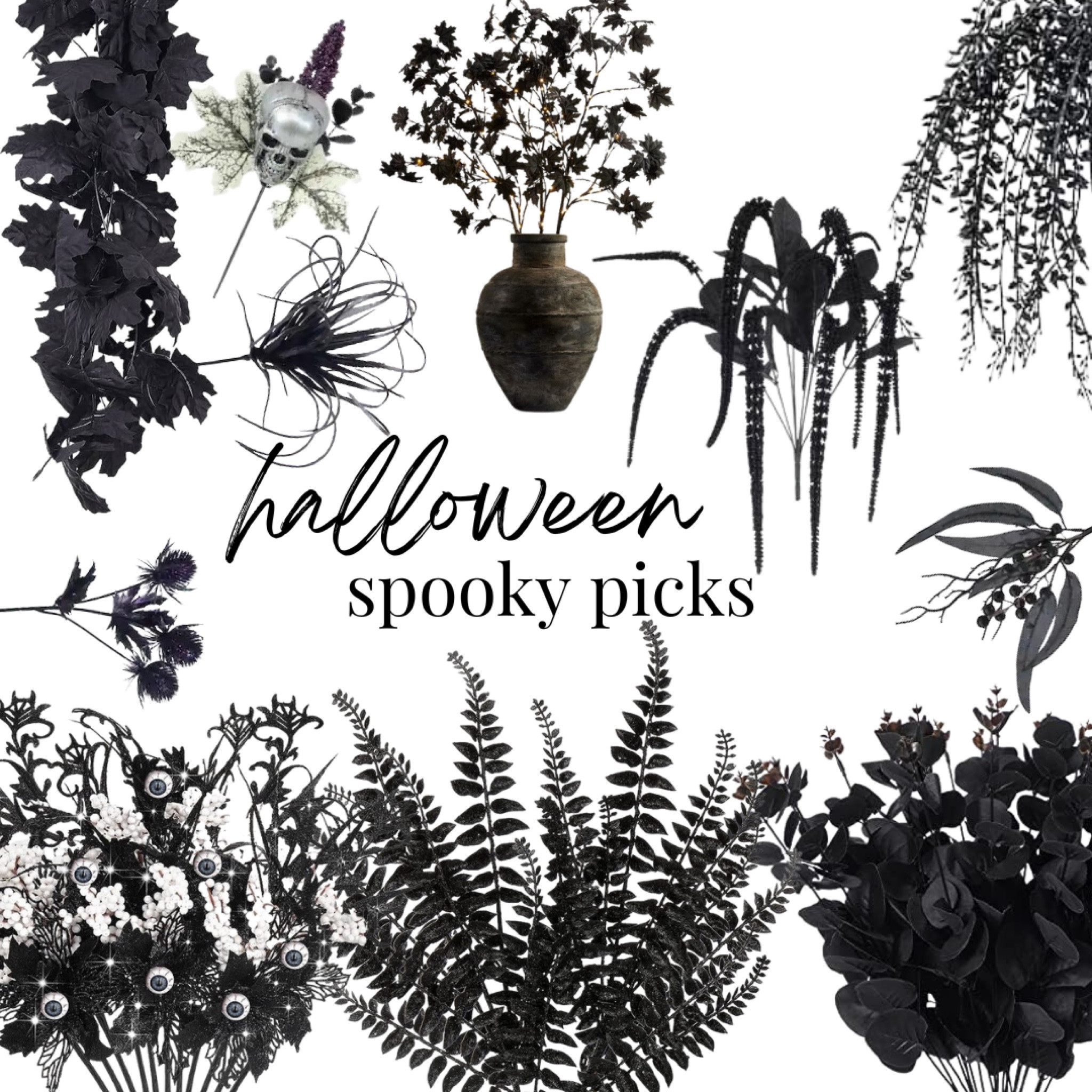 Spooky picks for Halloween. Get the Pottery Barn look for less. 

Easy swap for Halloween, just add faux florals in black. Spooky but not over the top creepy. 

Halloween party, Halloween decor, fall florals, spooky decor, Halloween ideas, luxe for less, Halloween sale

#LTKSeasonal #LTKFind #LTKparties