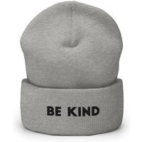 Be Kind Embroidered Beanie, Handmade Cuffed Knit Unisex Slouchy Adult Winter Hat Cap Gift | Etsy (US)