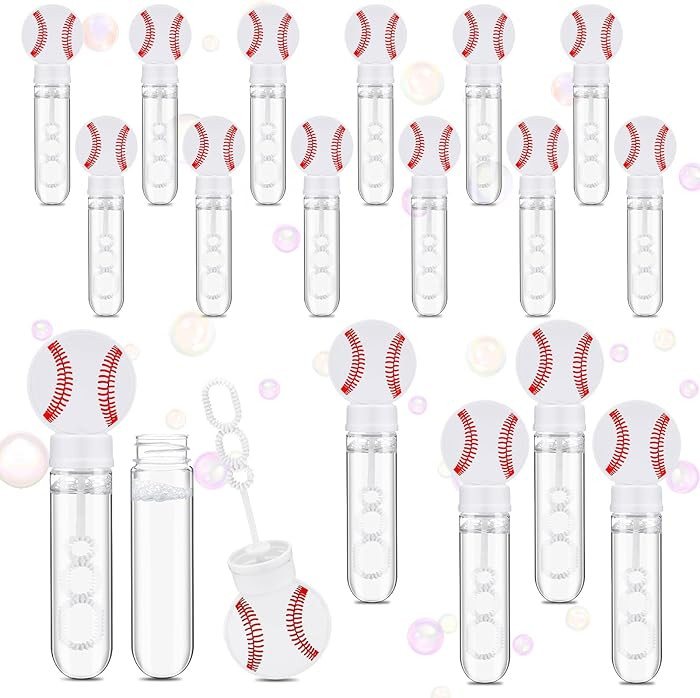 16 Pcs Big Baseball Bubble Wands Party Favors Gifts Birthday Bubble Wand Bulk Baseball Theme Birt... | Amazon (US)