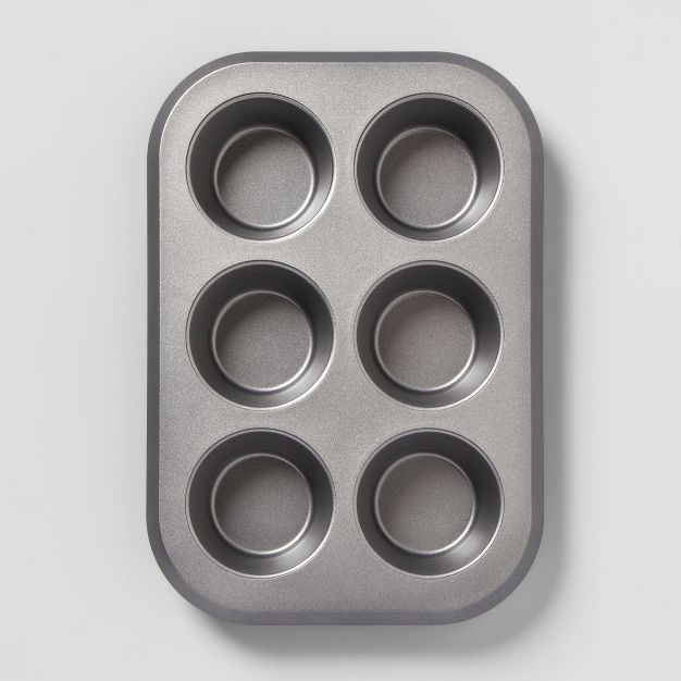6 Cup Jumbo Muffin Tin Warp Resistant Textured Steel - Made By Design™ | Target