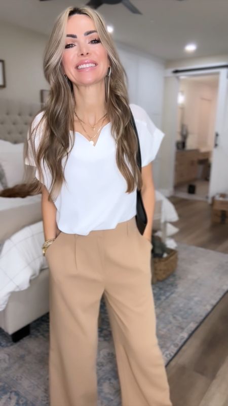Classic office outfit from Amazon!!!
These trousers have an elastic waistband and come in several colors I got small 
Blouse comes in several colors size small
Business casual workwear 
Amazon fashion 

#LTKfindsunder50 #LTKVideo #LTKworkwear