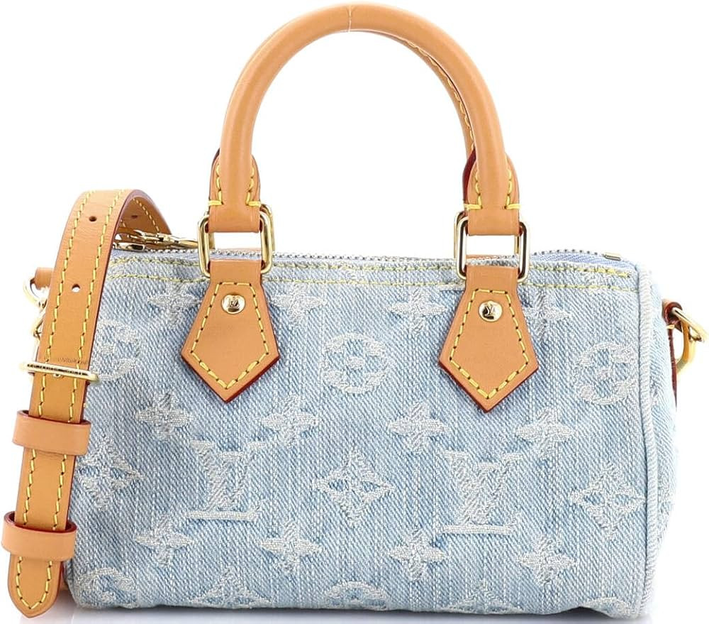 Pre-Loved Speedy Bandouliere NM Bag Monogram Denim Sky Nano, Blue | Amazon (US)