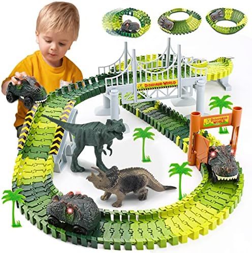 Kids Toys Train Dinosaur Toys: Dinosaur Train Toys Race Track Set 160PCS Boy Toys Dinosaur World ... | Amazon (US)