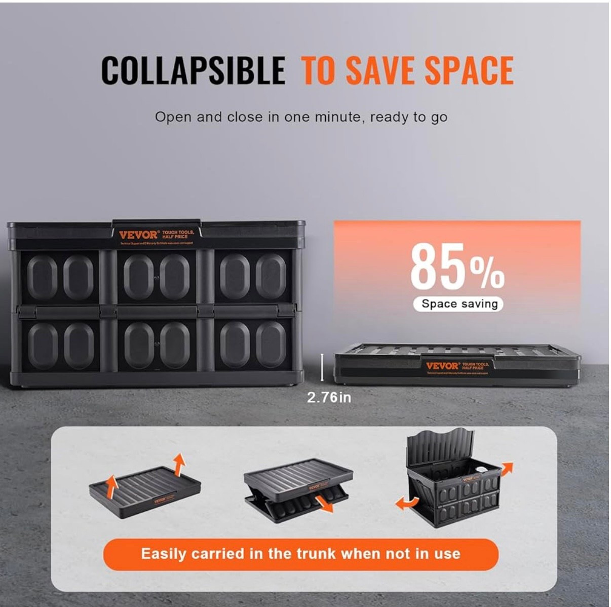 I have been working on changing over from regular totes to these Vevor collapsible boxes! When they are not in use they can be folded down flat and stacked onto eachother. It saves so much room in the garage. #garage #homeedit #homeorganization #garageorganization #springcleaning 

#LTKGiftGuide #LTKFamily #LTKHome