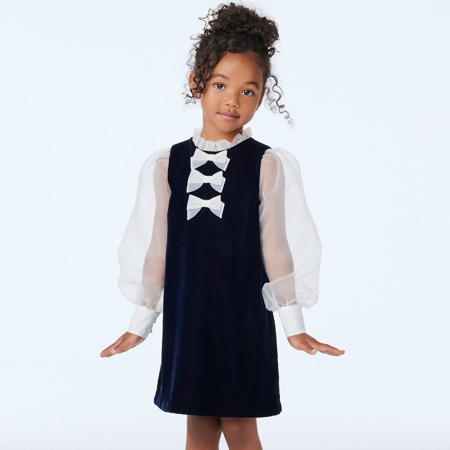 Velvet Organza Bow Dress | Holiday Dress For Girls | Mommy And Me Photo shoot #LTKkids #LTKfamily  | Janie and Jack