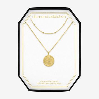 new!Diamond Addiction Womens 2-pc. Diamond Accent Genuine White Diamond 14K Gold Over Silver Pend... | JCPenney