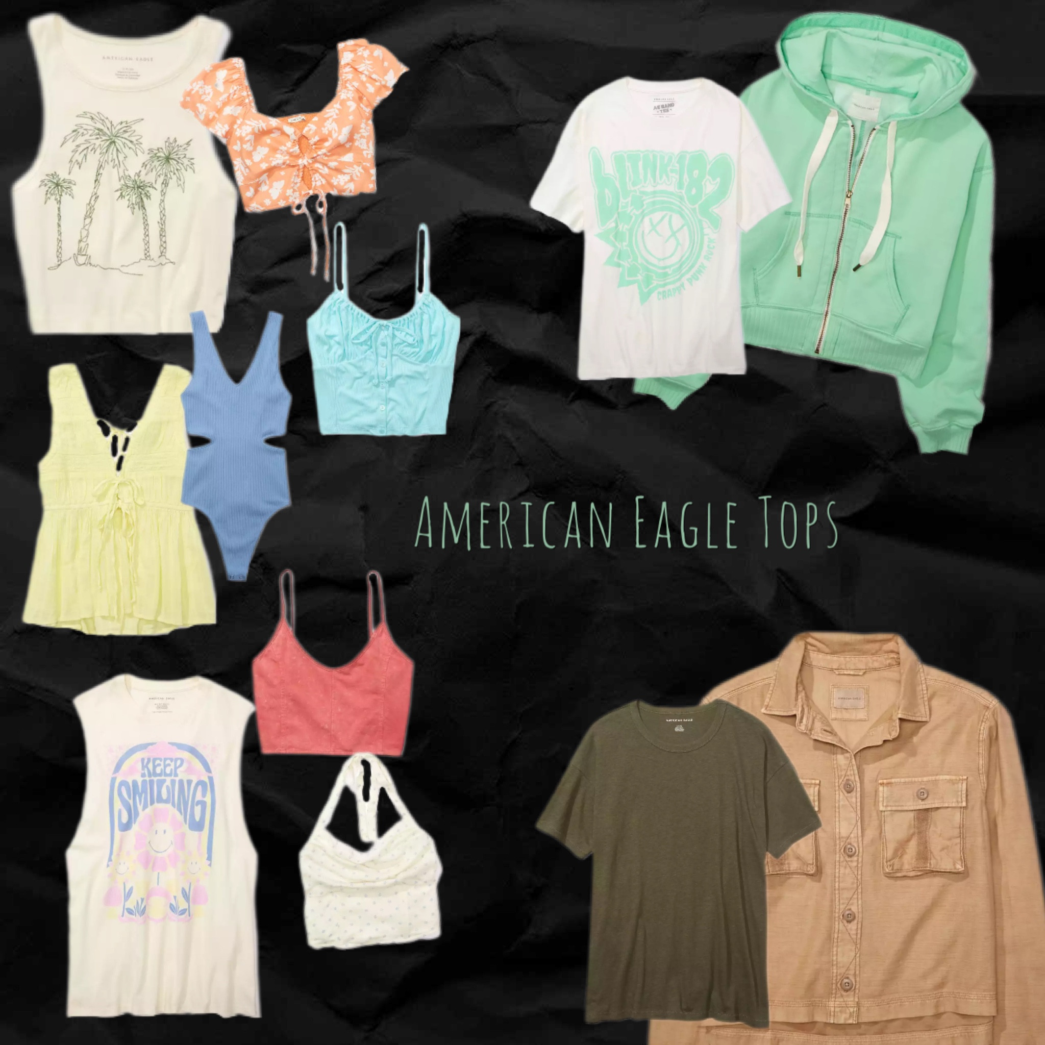 Cutest American Eagle tops! Spring/summer 
Blink 182 graphic tee, bright green zip up hoodie, crop tops and more

#LTKsalealert #LTKSale #LTKSeasonal