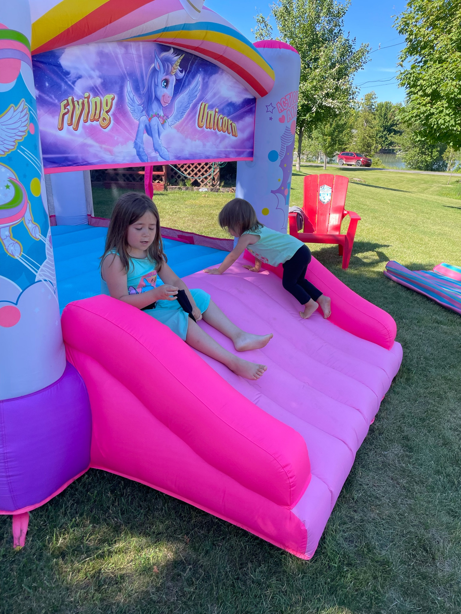 Perfect size I have a 2 and a 4 year old! My 8 year old niece loves it too!! Easy blow up and storage 

#LTKkids