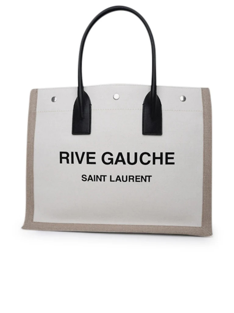 Saint Laurent Rive Gauche Logo Printed Tote Bag | Cettire Global
