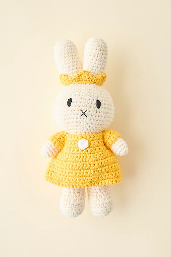 Just Dutch Miffy Queen Crochet Plushie in Yellow at Urban Outfitters | Urban Outfitters (US and RoW)