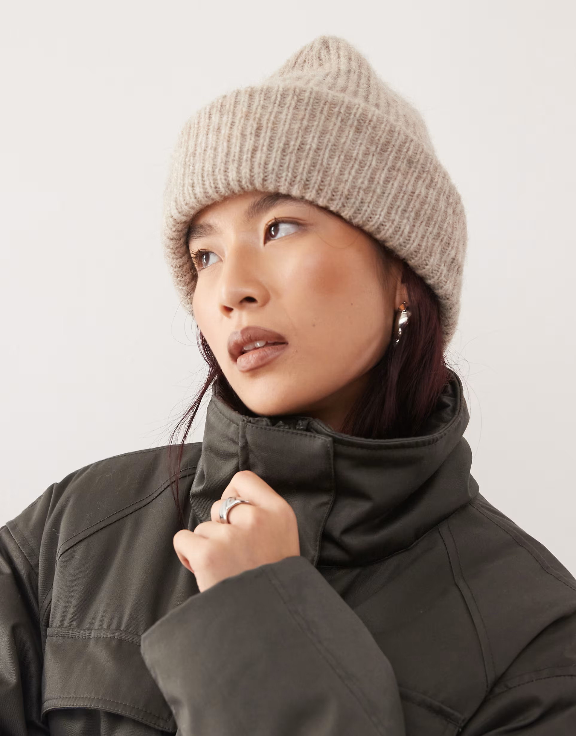 Weekday wool blend chunky beanie in beige | ASOS (Global)