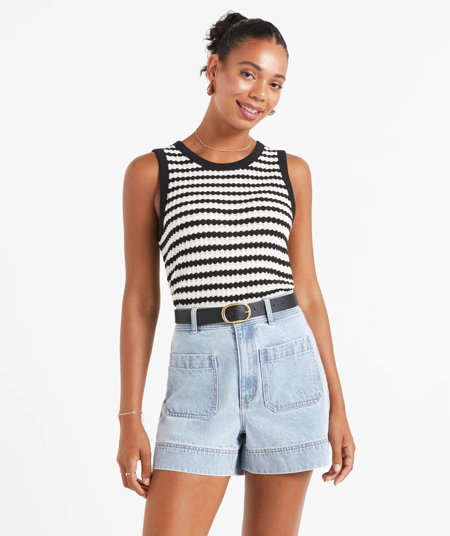 ODETTE STRIPE KNIT TANK | Sportsgirl