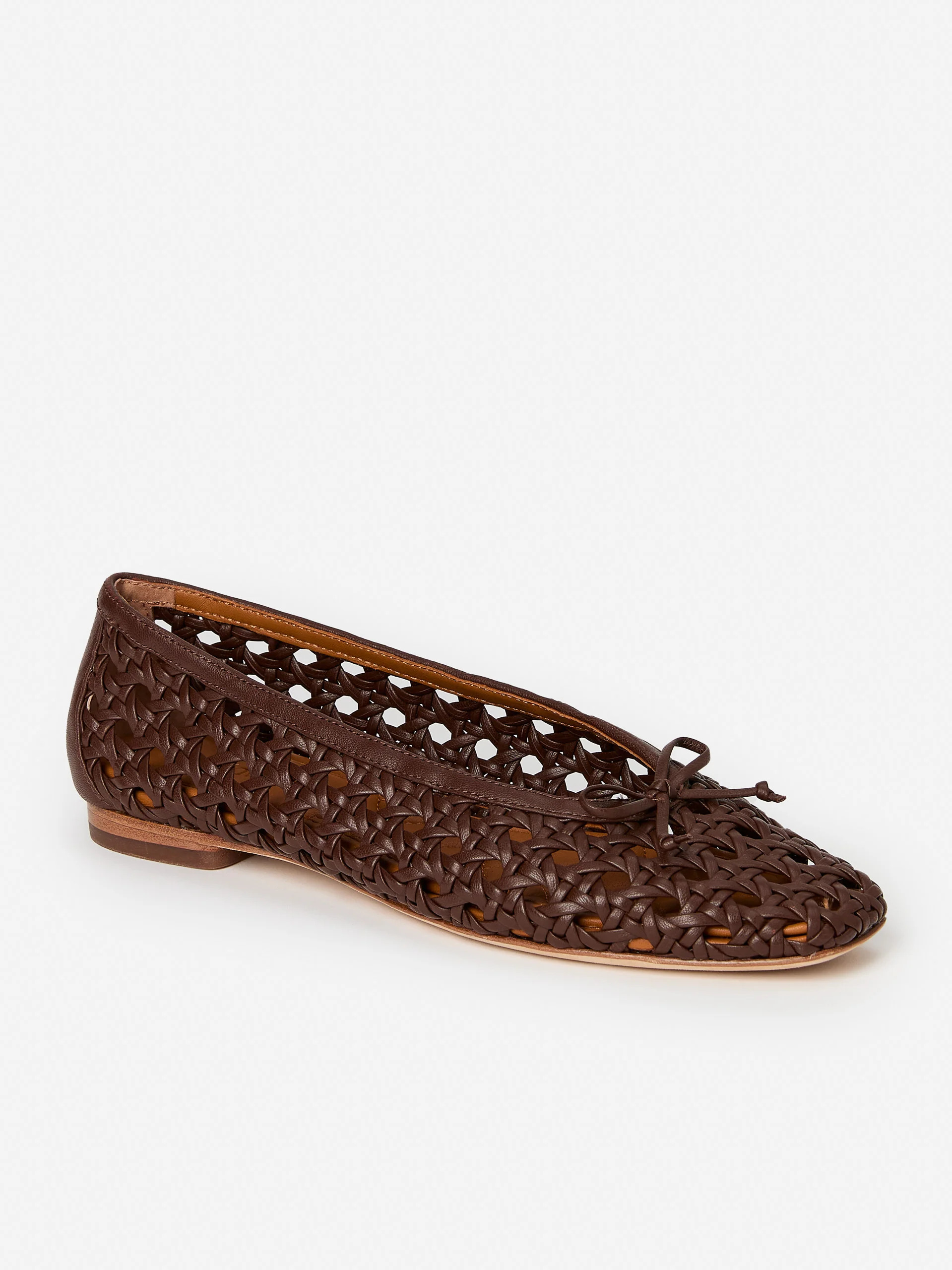 Leonor Leather Basket Weave Flats | J.McLaughlin