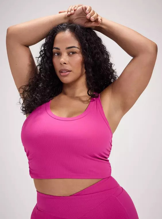 Performance Rib Longline Active Sports Bra in Green | Torrid (US & Canada)