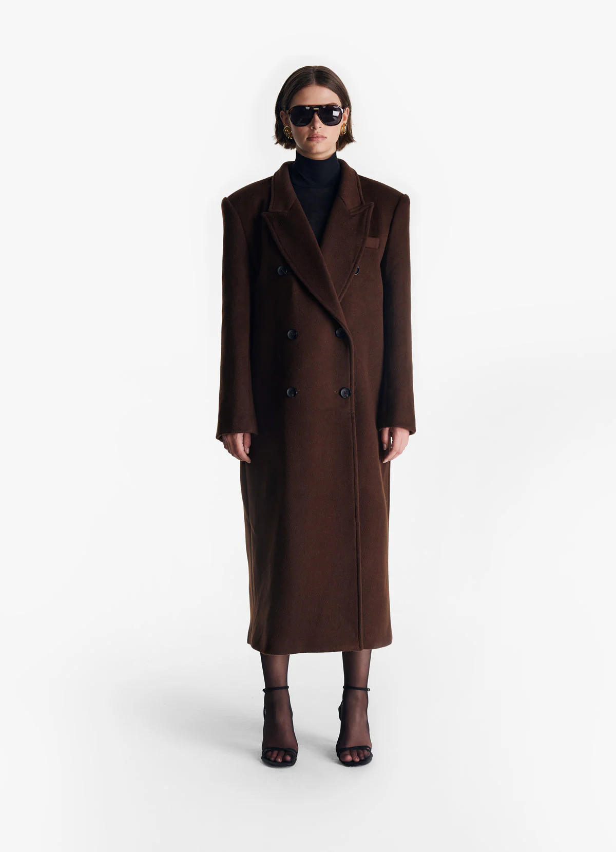 Brown Wool Straight Trench Coat | DE SAVARY LONDON