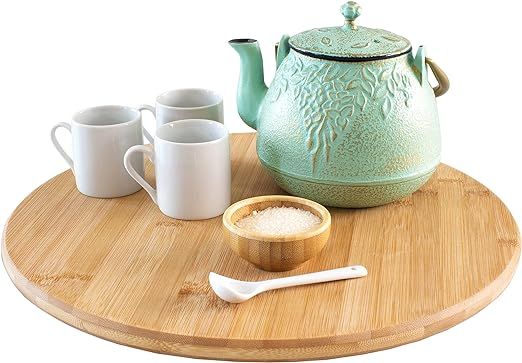 TB Home 14” Bamboo Lazy Susan Organizer for Kitchen, Turntable for Cabinet, Table or Pantry | Amazon (US)