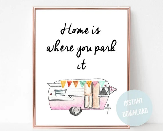 Camper Decor Home Is Where You Park It Camper Printable | Etsy | Etsy (US)