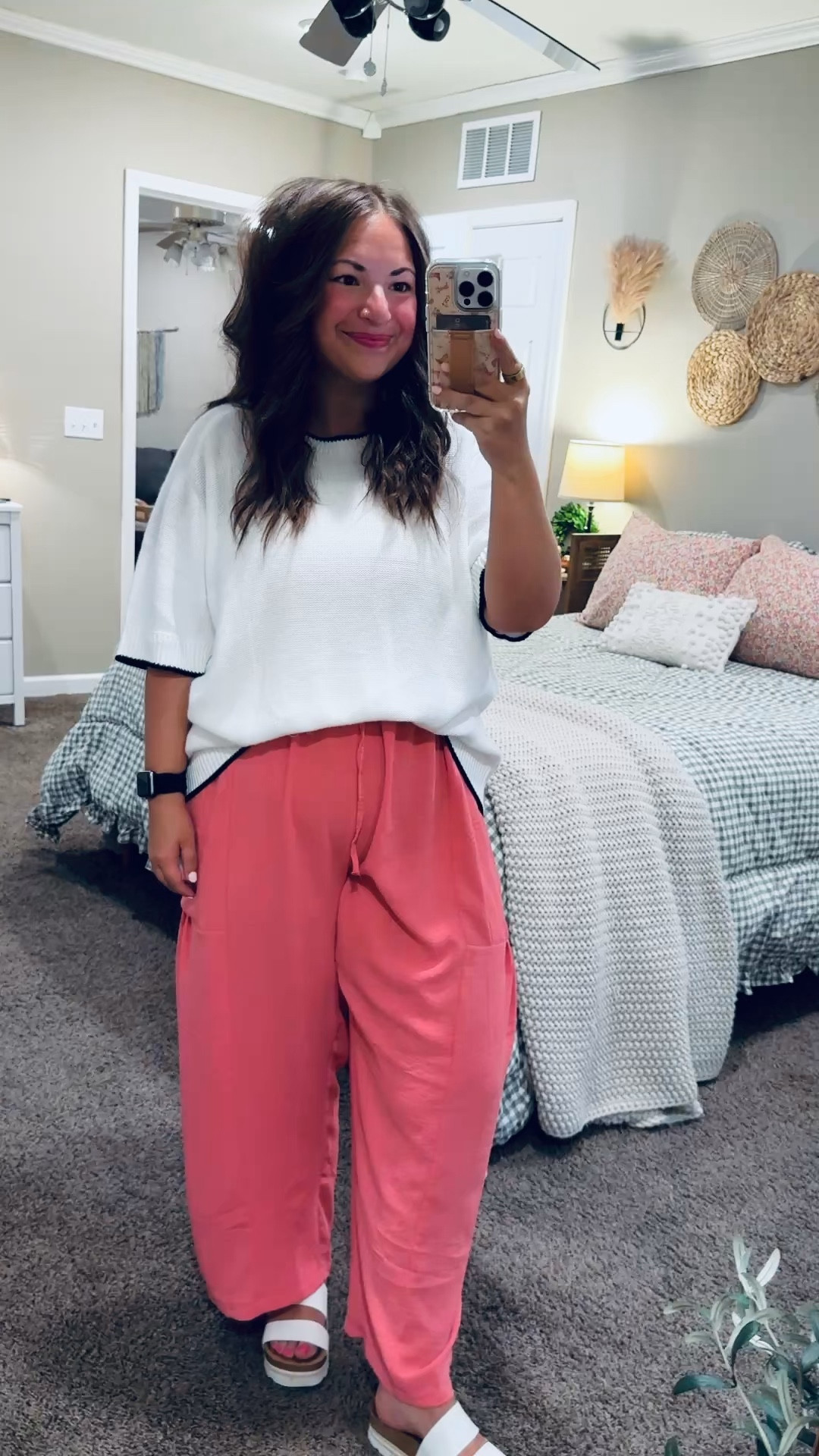 Bright spring pants just make everything better 🌸✨ The easiest way to add a pop of color to your day—fun, flattering, and such a mood boost! Pair them with a simple top and you’re instantly put together 💕

sandals: fit true to size // wearing a 5
pants: fit true to size // wearing a large
sweater tee: fits true to size // wearing an XL 

 #LTKootd #LTKMidsize #LTKWorkwear