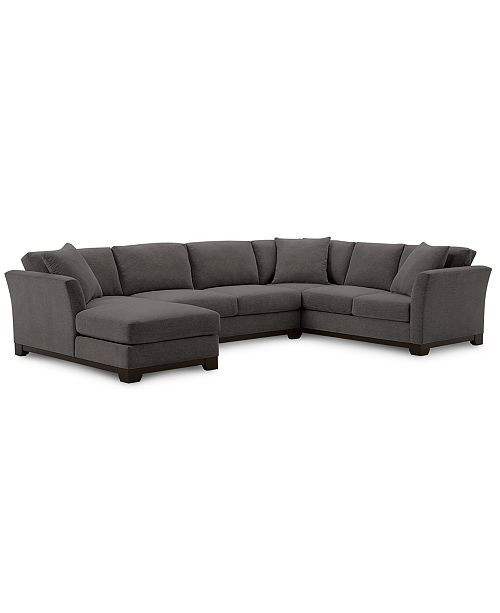 Elliot II 138" Fabric 3-Pc. Chaise Sectional, Created for Macy's | Macys (US)