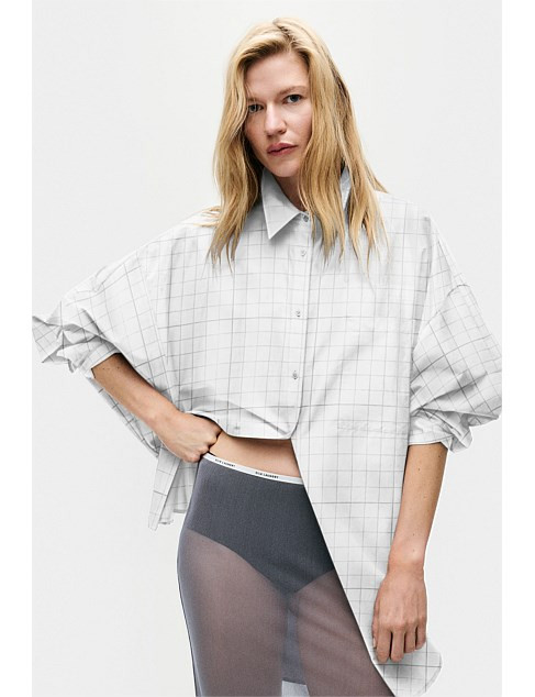 Silk Laundry Cotton Silk Round Shirt Grid | David Jones | David Jones (Australia & New Zealand)