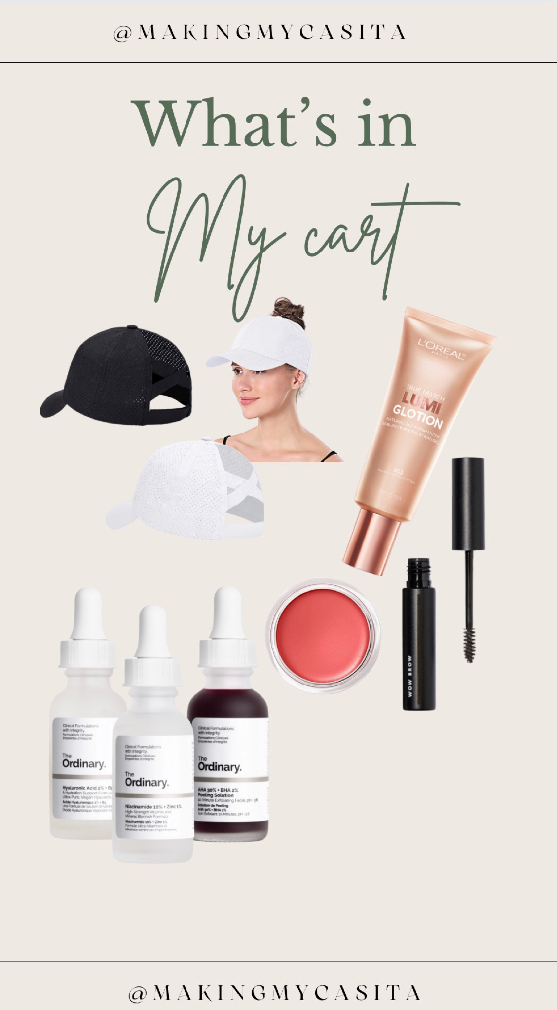 What’s in my cart this week?!  Baseball caps, ponytail hats, skincare, makeup, elf cosmetics, the ordinary skincare, skincare, zit patches 

#LTKunder50 #LTKsalealert #LTKGiftGuide