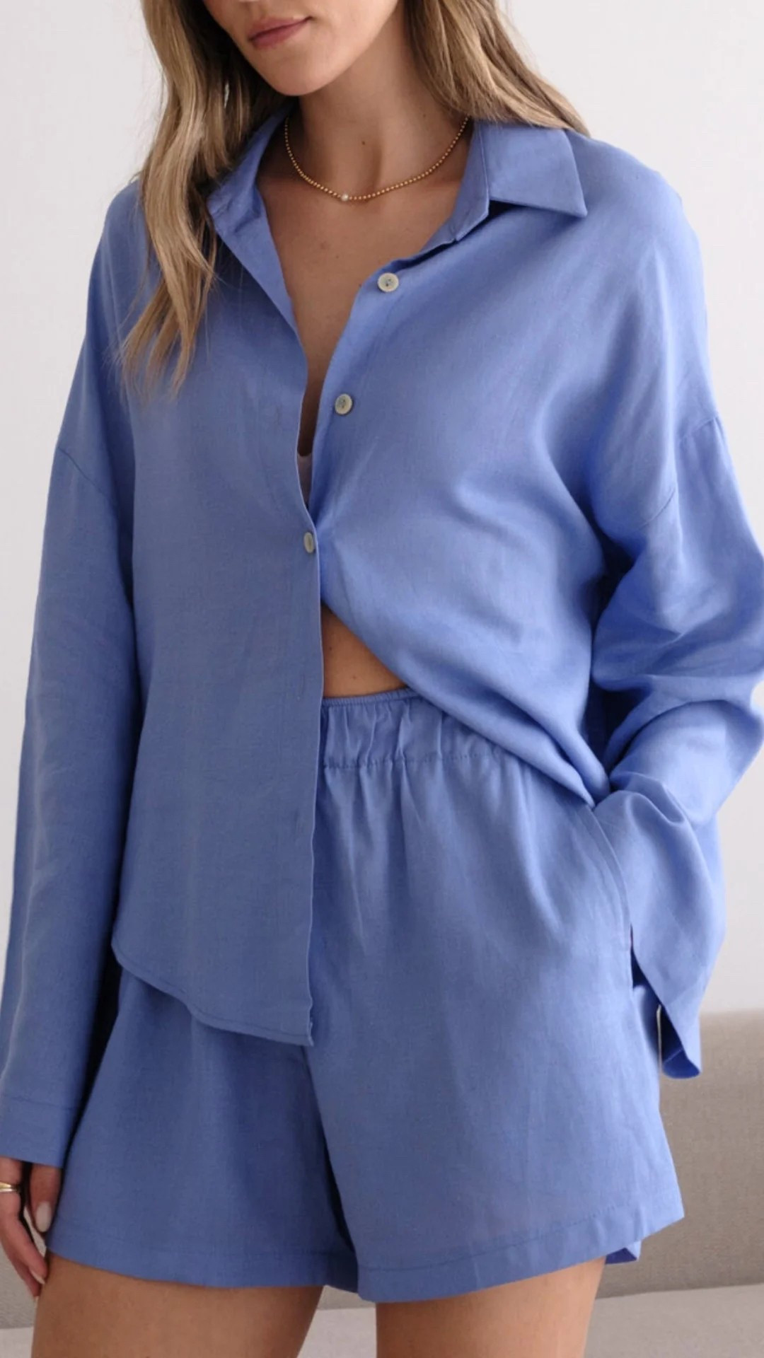 Lapis Blue Linen Short & Shirt