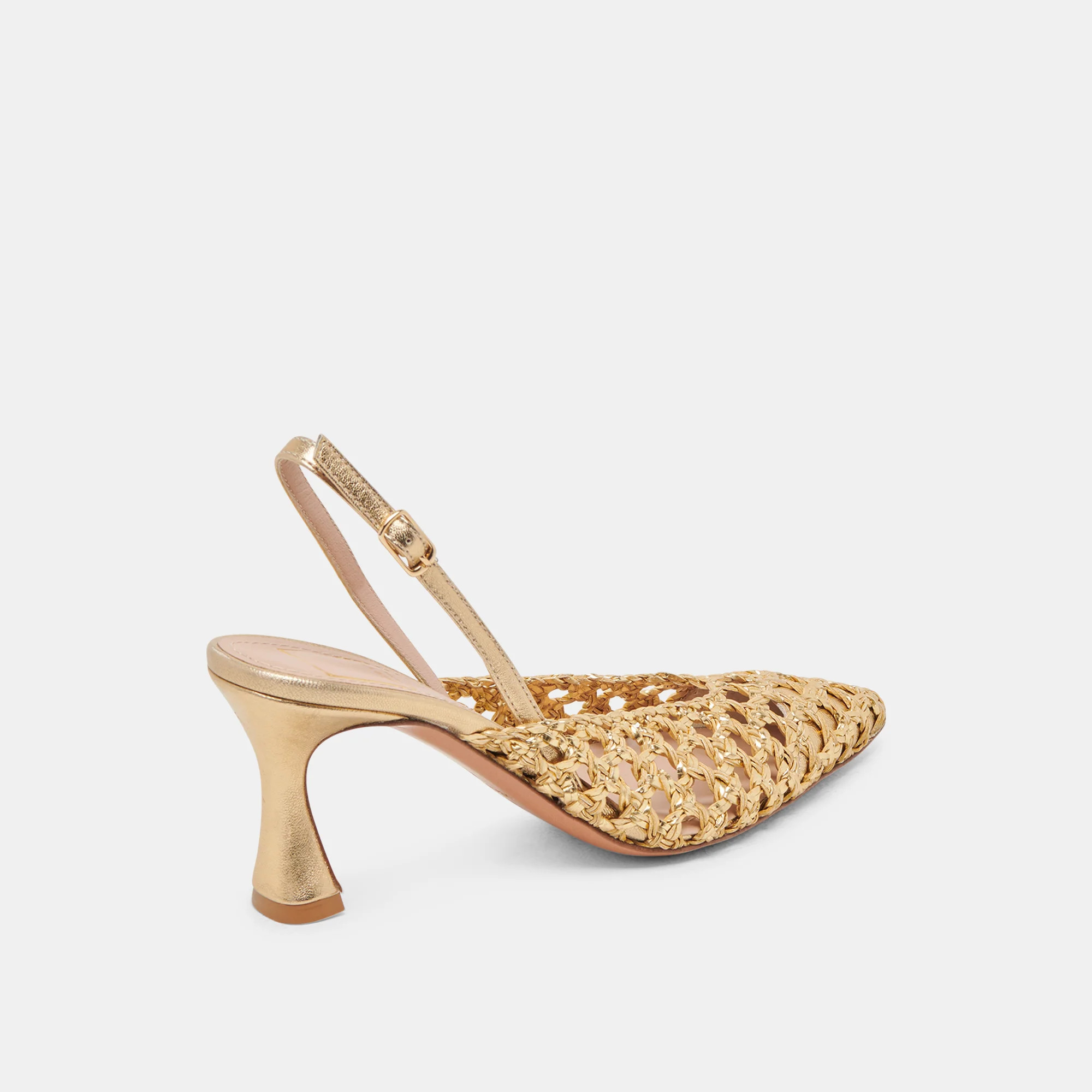 GLORIA HEELS GOLD WOVEN | DolceVita.com