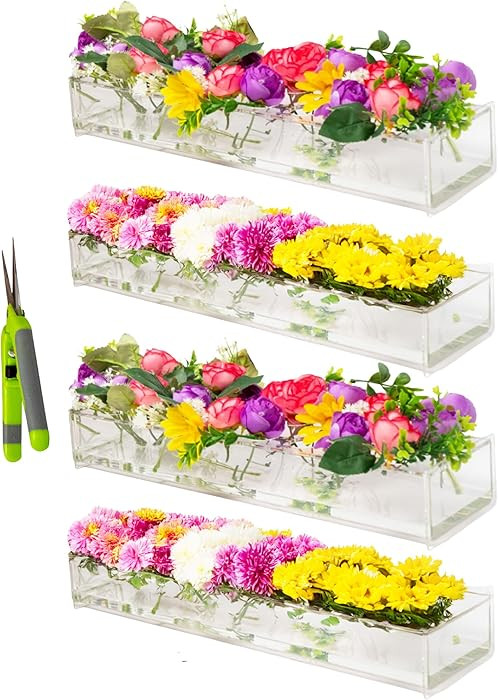 4Pcs Ultra Premium Plastic Vases for Flowers, Flower Arrangement Holder, Dining Table Decor Cente... | Amazon (US)