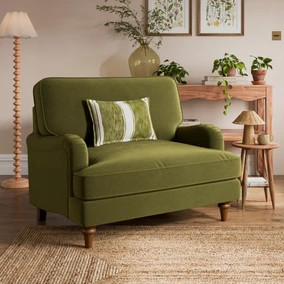 Beatrice II Velvet Snuggle Chair | Dunelm