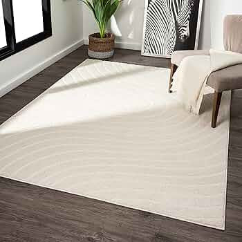 LUXE WEAVERS Modern Geometric Wave Cream 8x10 Area Rug | Amazon (US)